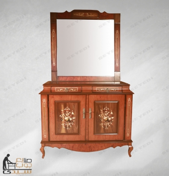 آینه و کنسول دو درب ناودانی معرق